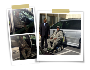 Veteran next to his donated MagicMobility Van
